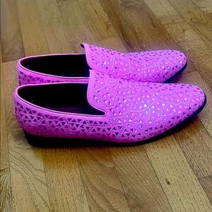 Men’s Pink Loafers. Size 13. Rhinestone accents.
